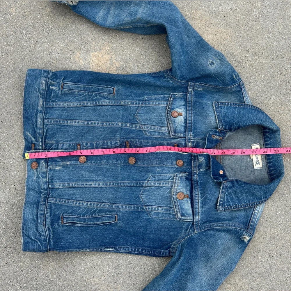 Madewell The Jean Jacket in Pinter Wash Distressed Women Size Small 100% Cotton - Picture 14 of 15